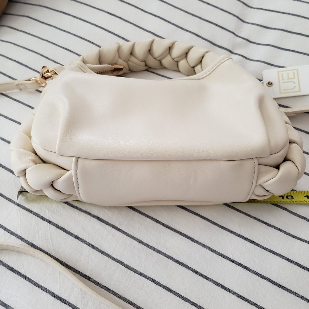 💗Urban Expressions Cream Braided Handle Crossbody Clutch Bag💗 - Picture 6 of 9
